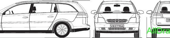 Opel Vectra C Caravan (Opel Vestra C Caravan) - drawings (drawings) of the car